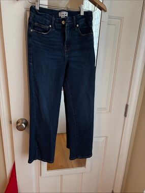NWOT Petite Good American Dolly Parton Jolean Dark Blue Straight Mid Rise Jeans